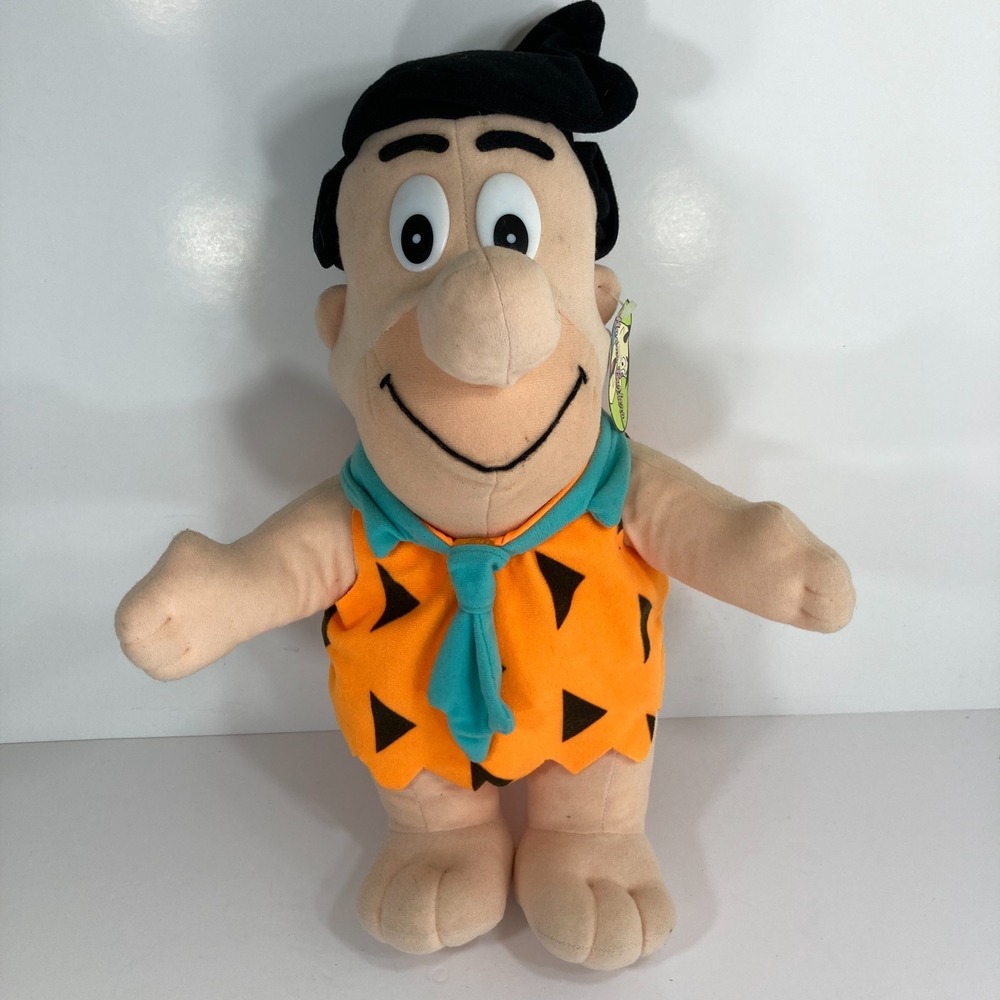 Vintage 1993 FRED FLINTSTONE Stuffed Plush Hanna Barbera Large 18" w/ Tag‎